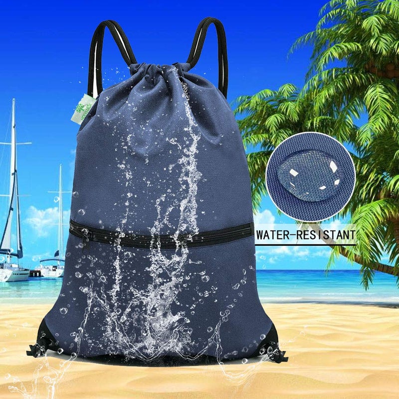 HOLYLUCK Drawstring Backpack Bag Sport Gym Sackpack (navy blue) - Image 5